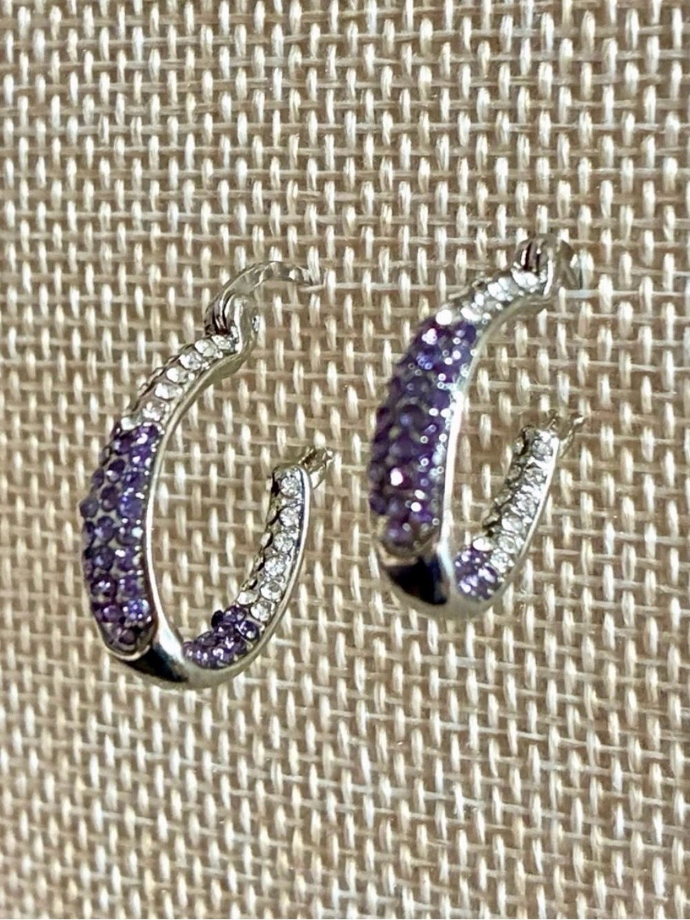 Lavender Sterling Silver Pavé Earrings
